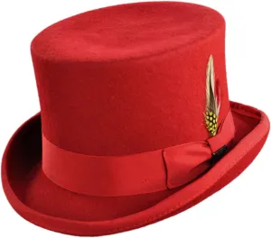 Jaxon Mid Crown Top Hat (Small, Red)