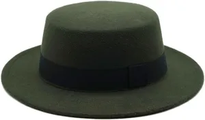 Jazz Hats Vintage Flat Top Bowler Hat Men and Women Gentleman Hat for Women and Men