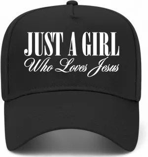 Just A Girl Who Loves Jesus Vintage Trucker Hat | Premium Snapback Baseball Hat for Women