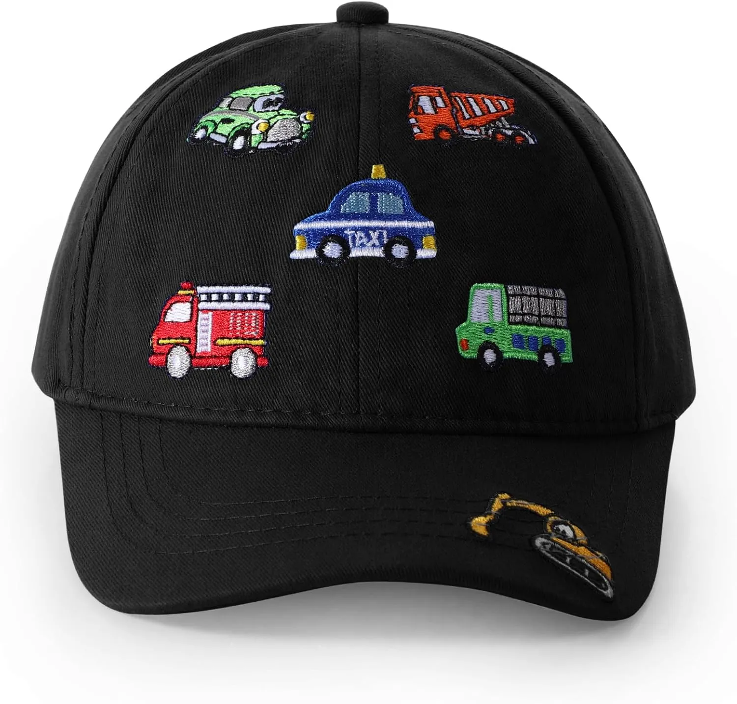 Kids Cute Car Embroidered Baseball Caps Toddler Trucker Hats Sun Protection Cap for Boys Girls 3-8 Years