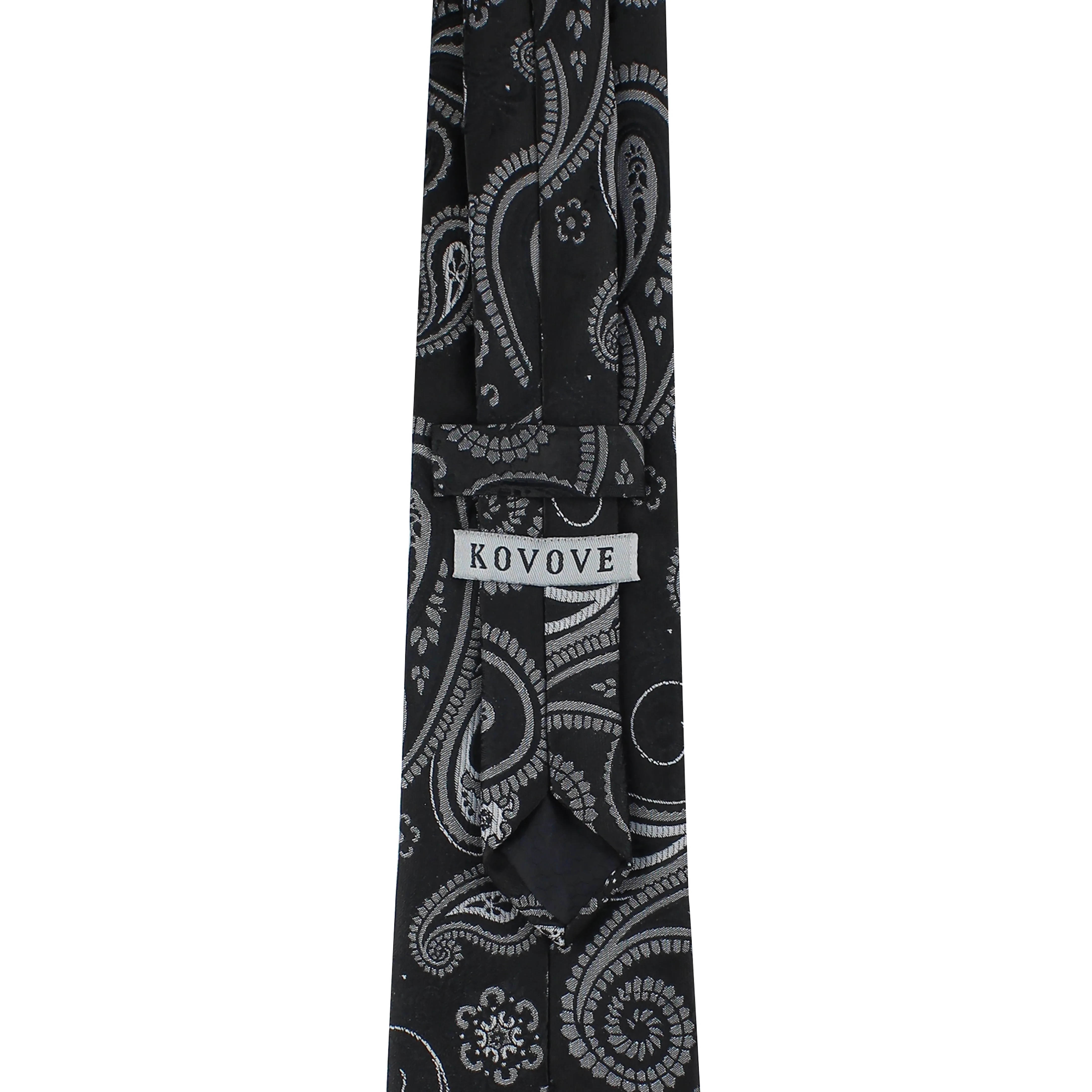 Kovove Refreshing Black Paisley Neck Tie For Men