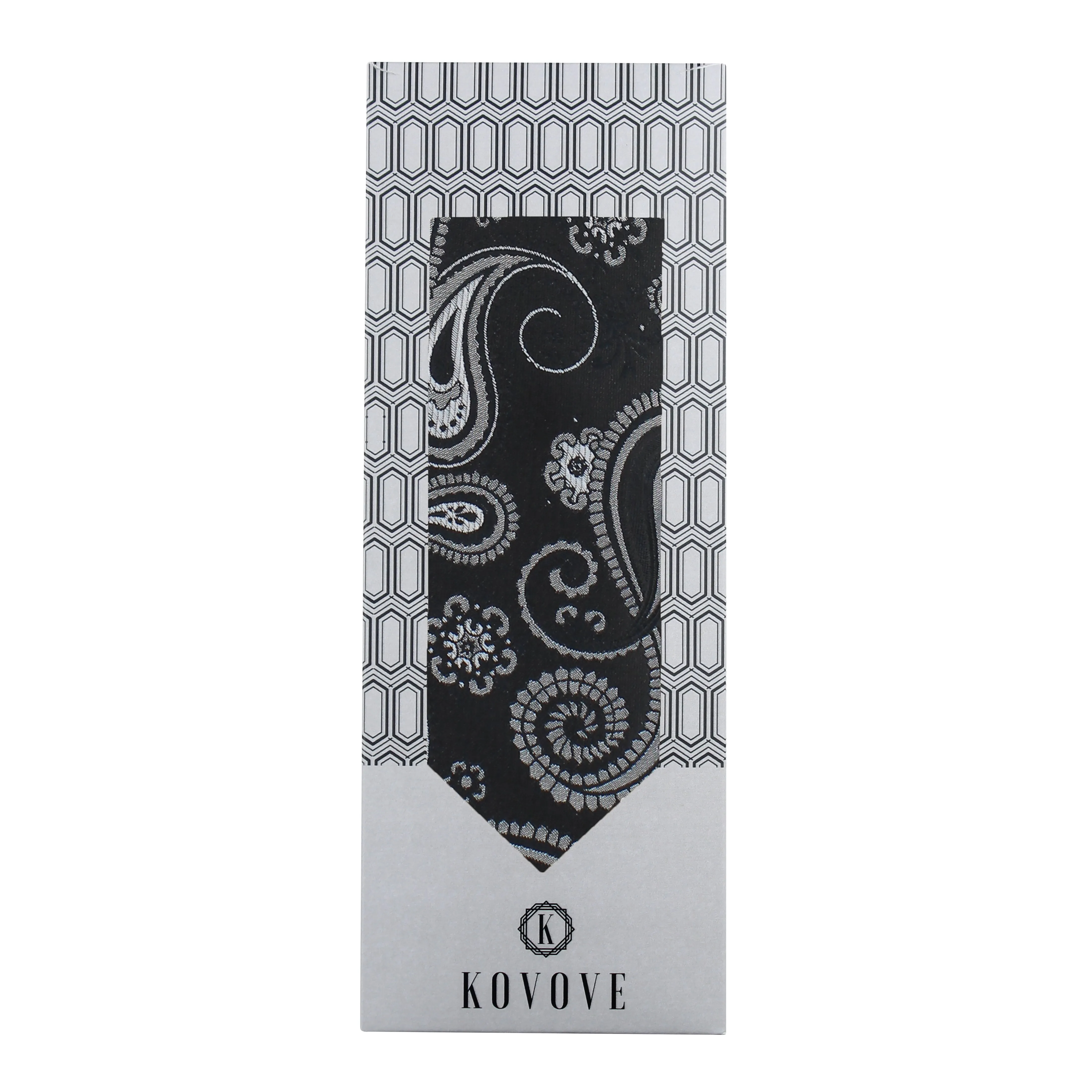 Kovove Refreshing Black Paisley Neck Tie For Men