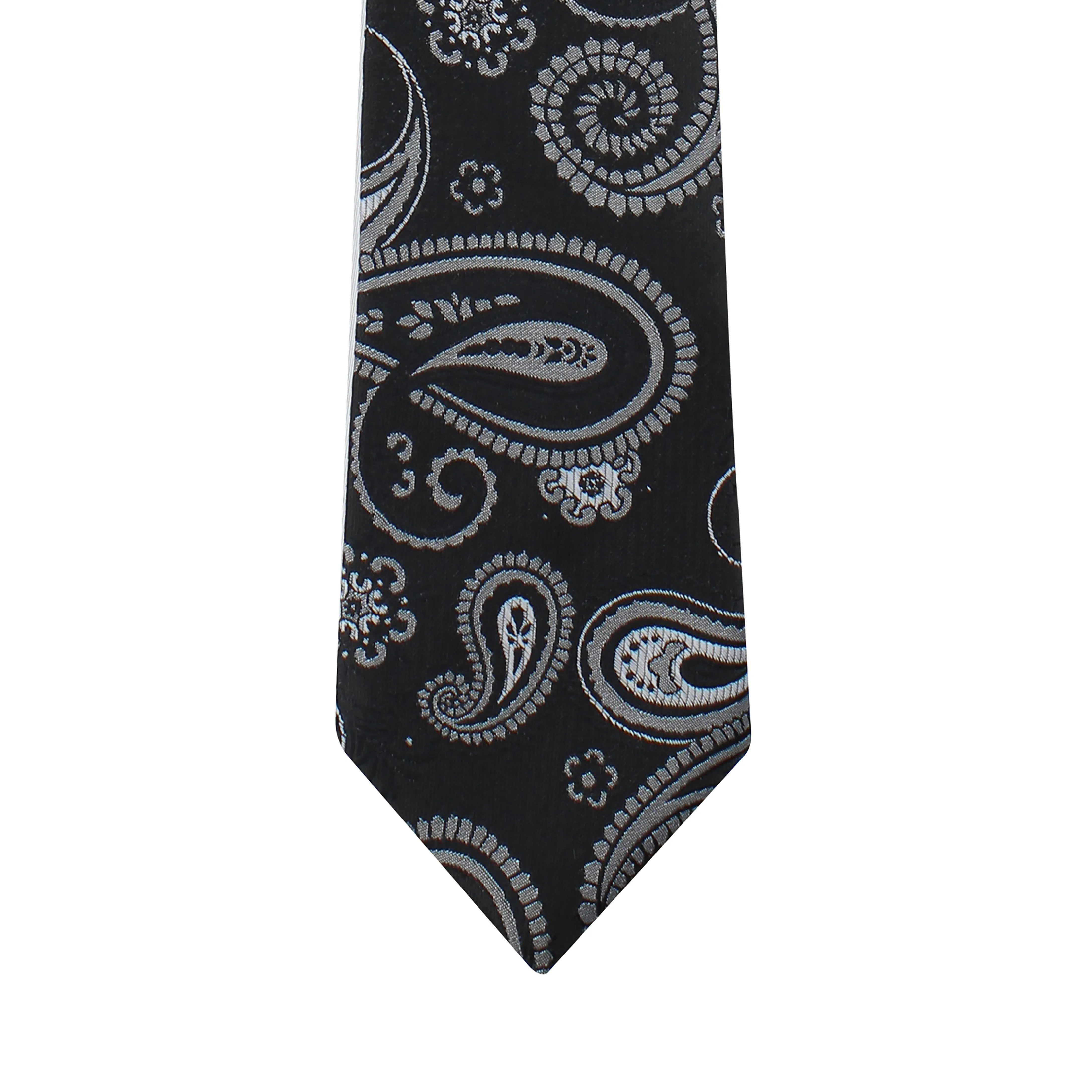 Kovove Refreshing Black Paisley Neck Tie For Men