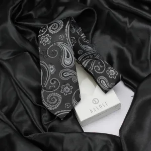 Kovove Refreshing Black Paisley Neck Tie For Men