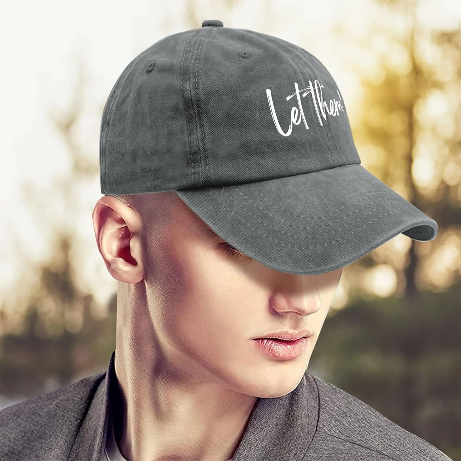 Let Them Funny Hat for Men Classic Washed Distressed Baseball Caps
