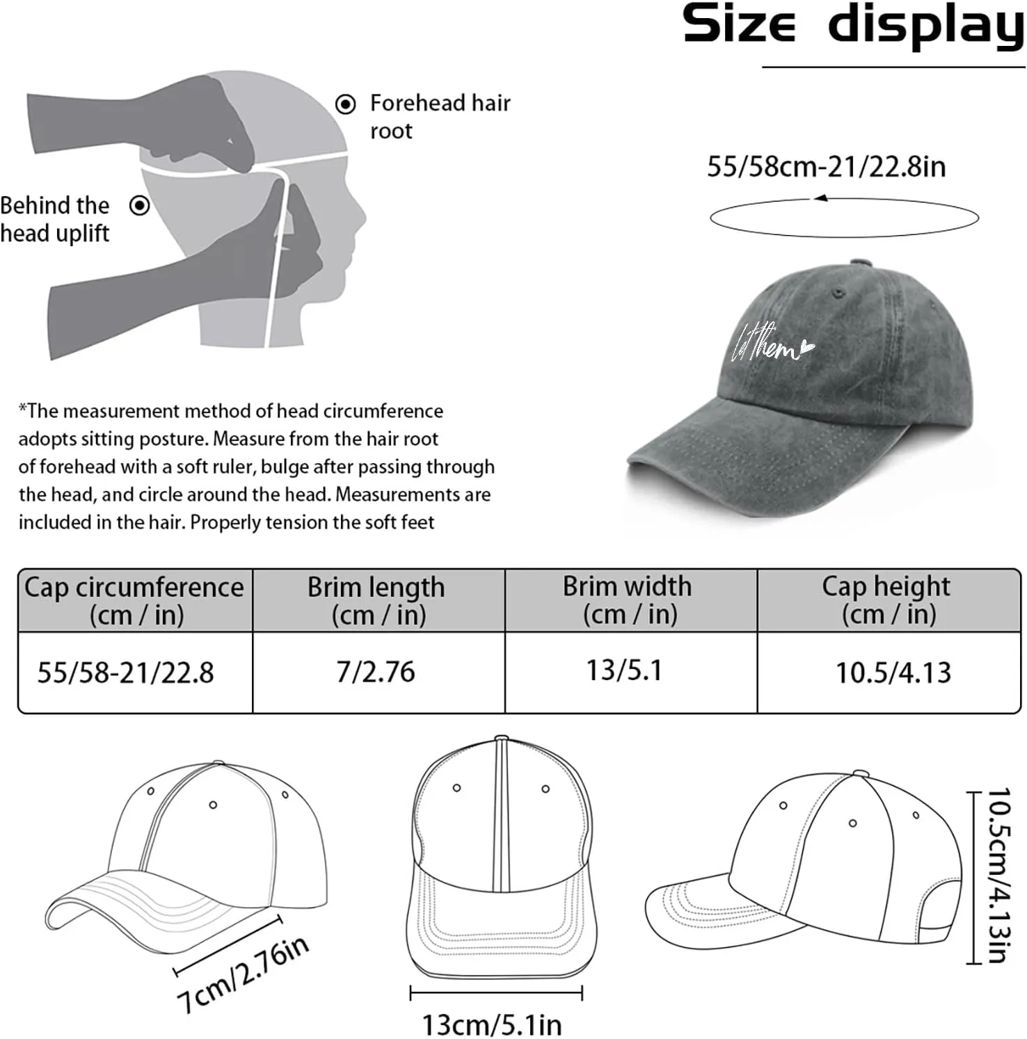 Let Them Funny Hat for Men Classic Washed Distressed Baseball Caps