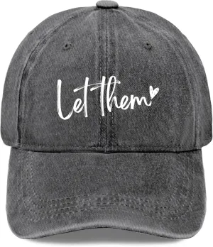 Let Them Funny Hat for Men Classic Washed Distressed Baseball Caps