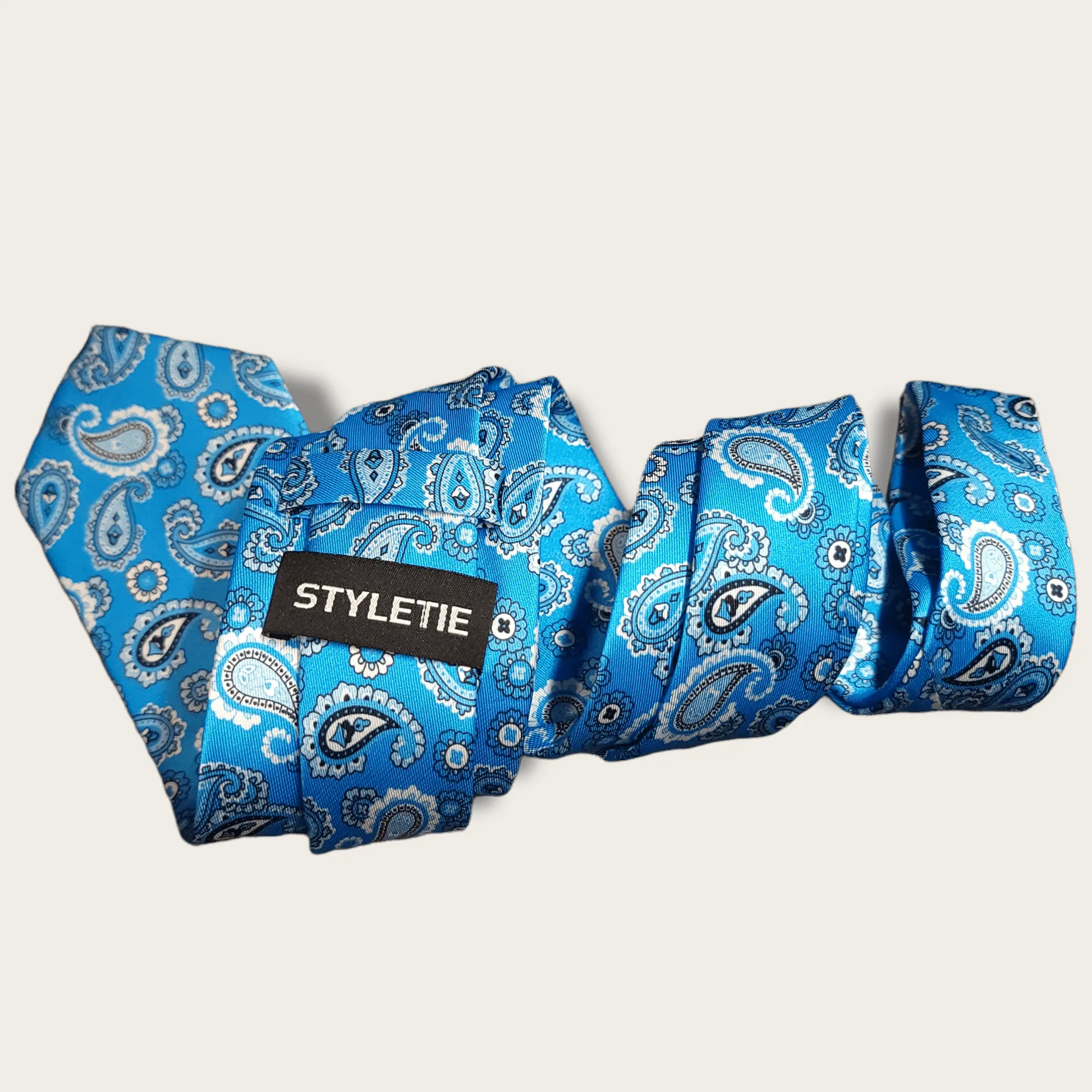Light Blue Paisley Tie