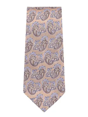 Marquis Men's Beige & Lavender Paisley Neck Tie & Hanky Set TH200-011