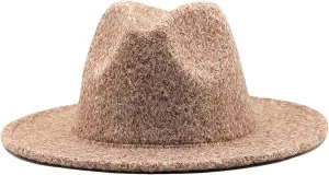 Men Wide Brim Wool Fedora Hat Classic Cowboy Hat Wedding Church Jazz Hats for Women