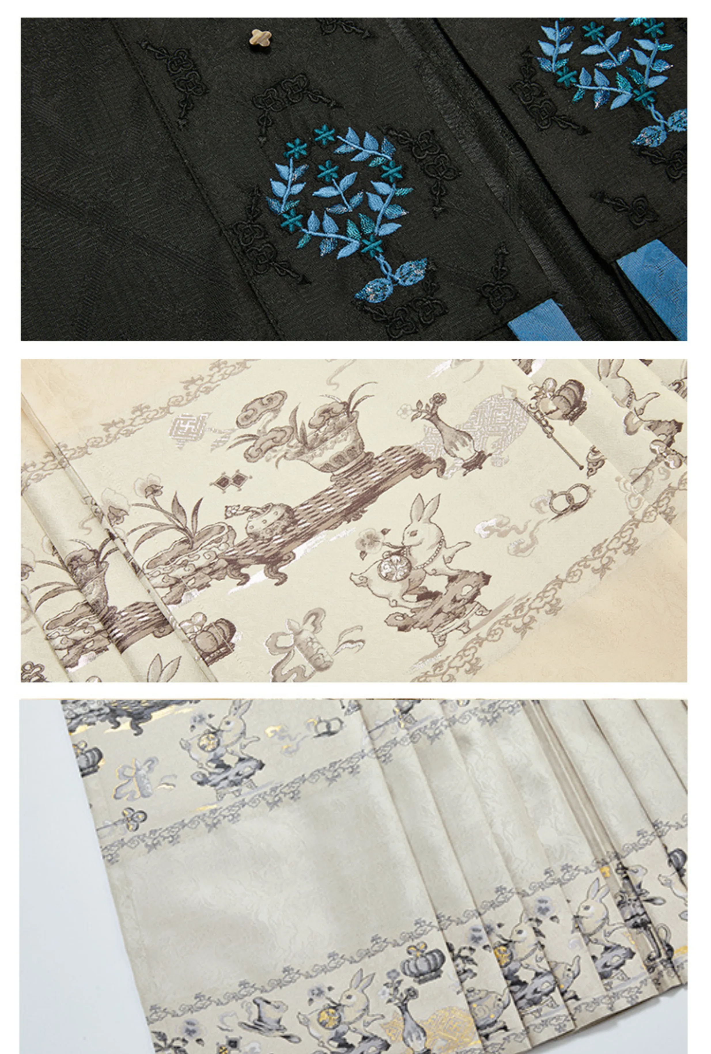 Meng Jing 梦境 Dreamscapes Modernized Late Ming Standing Collar Changshan Bijia & Mamian Set