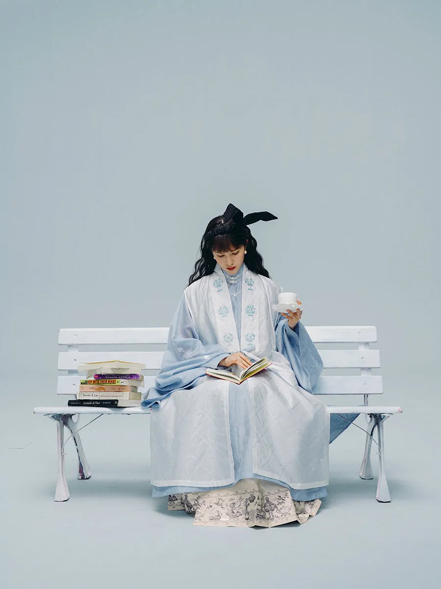 Meng Jing 梦境 Dreamscapes Modernized Late Ming Standing Collar Changshan Bijia & Mamian Set
