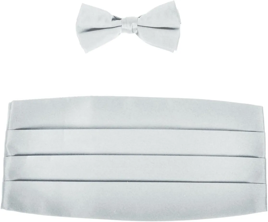 Men's Poly Satin Bowtie and Cummerbund Set