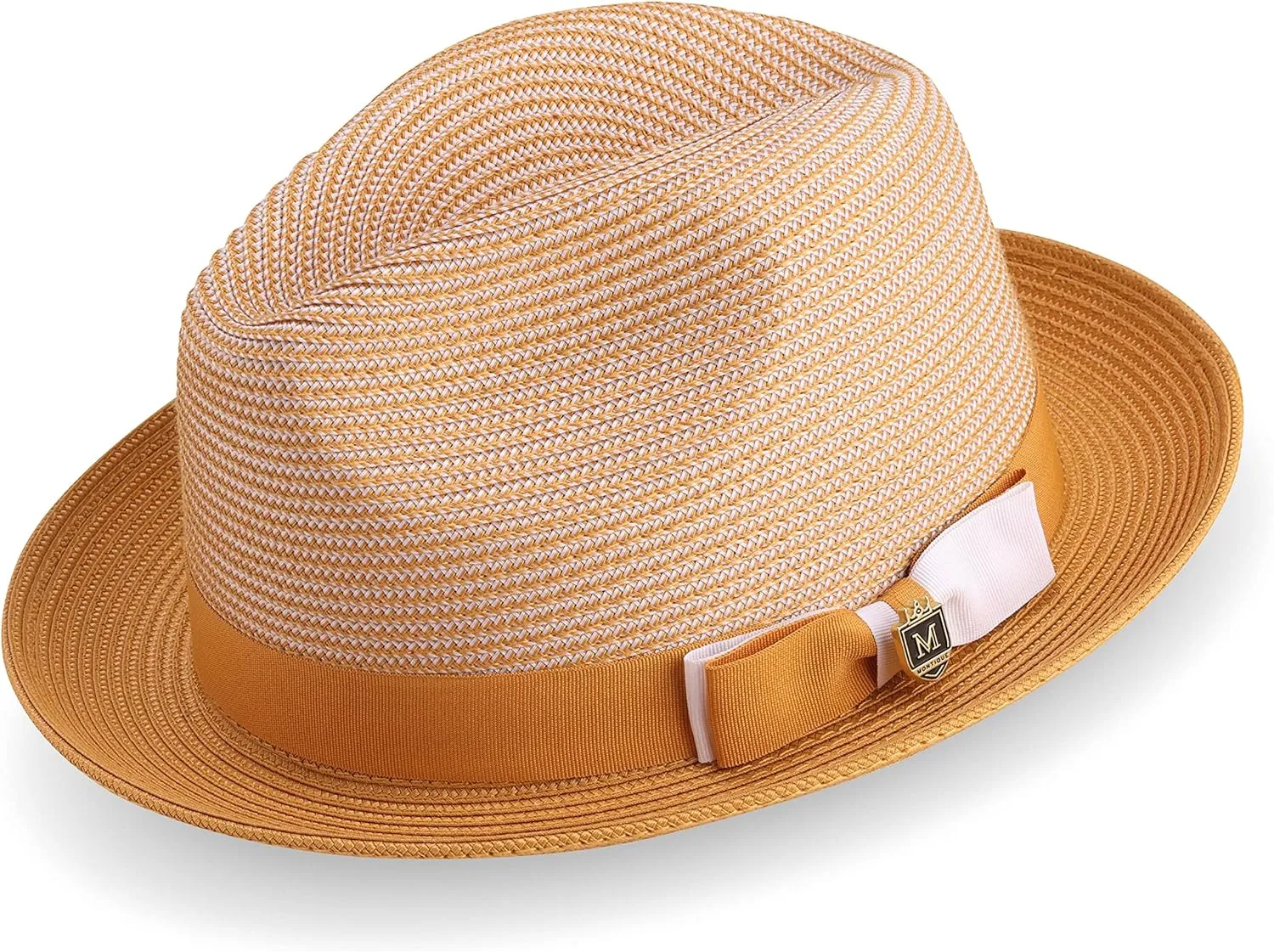 MONTIQUE Two-Tone Braided Pinch Fedora Hat | Stylish & Elegant Design Fedora Hats for Modern Touch | H-68