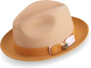 MONTIQUE Two-Tone Braided Pinch Fedora Hat | Stylish & Elegant Design Fedora Hats for Modern Touch | H-68