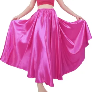 MUNAFIE Women's Long Maxi Dance Skirt - Satin Fairy Skirt for Praise & Cosplay Belly Dance