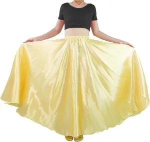 MUNAFIE Women's Long Maxi Dance Skirt - Satin Fairy Skirt for Praise & Cosplay Belly Dance