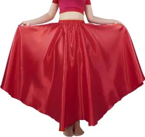 MUNAFIE Women's Long Maxi Dance Skirt - Satin Fairy Skirt for Praise & Cosplay Belly Dance