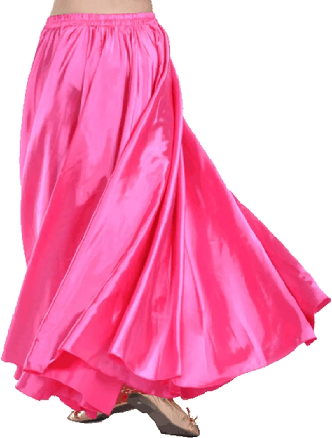 MUNAFIE Women's Long Maxi Dance Skirt - Satin Fairy Skirt for Praise & Cosplay Belly Dance
