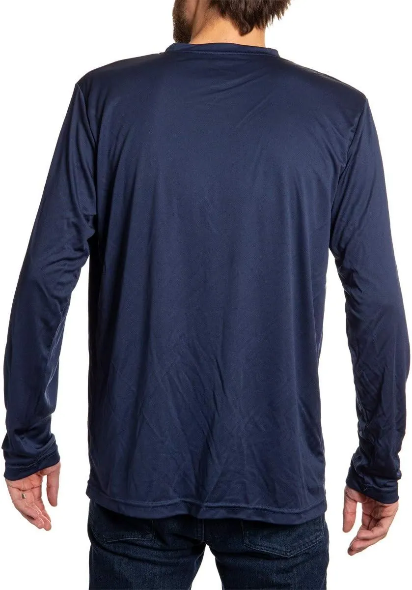NHL Mens Loose Fit Performance Rashguard Wicking Long Sleeve Shirt
