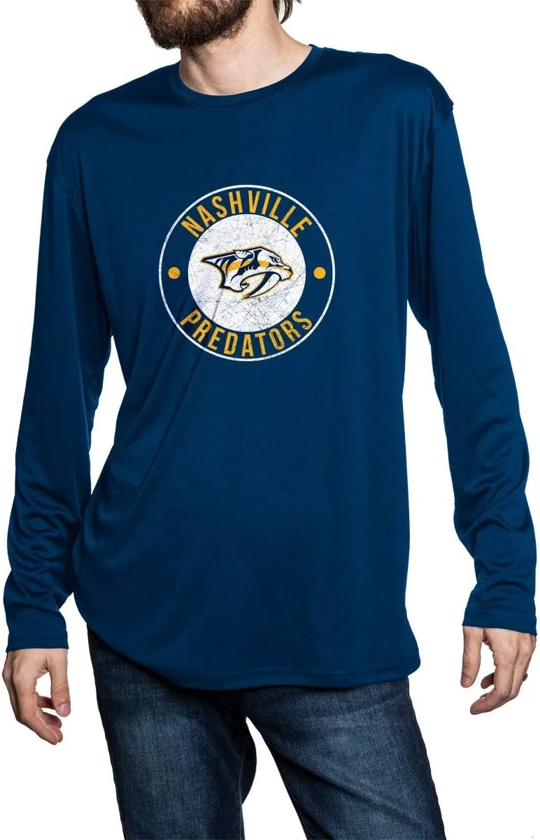 NHL Mens Loose Fit Performance Rashguard Wicking Long Sleeve Shirt