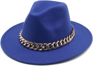 Niiyyjj Fedora Hats for Women Men Wide Brim Thick Band Felted Hat Jazz Cap Panama Hat Femme