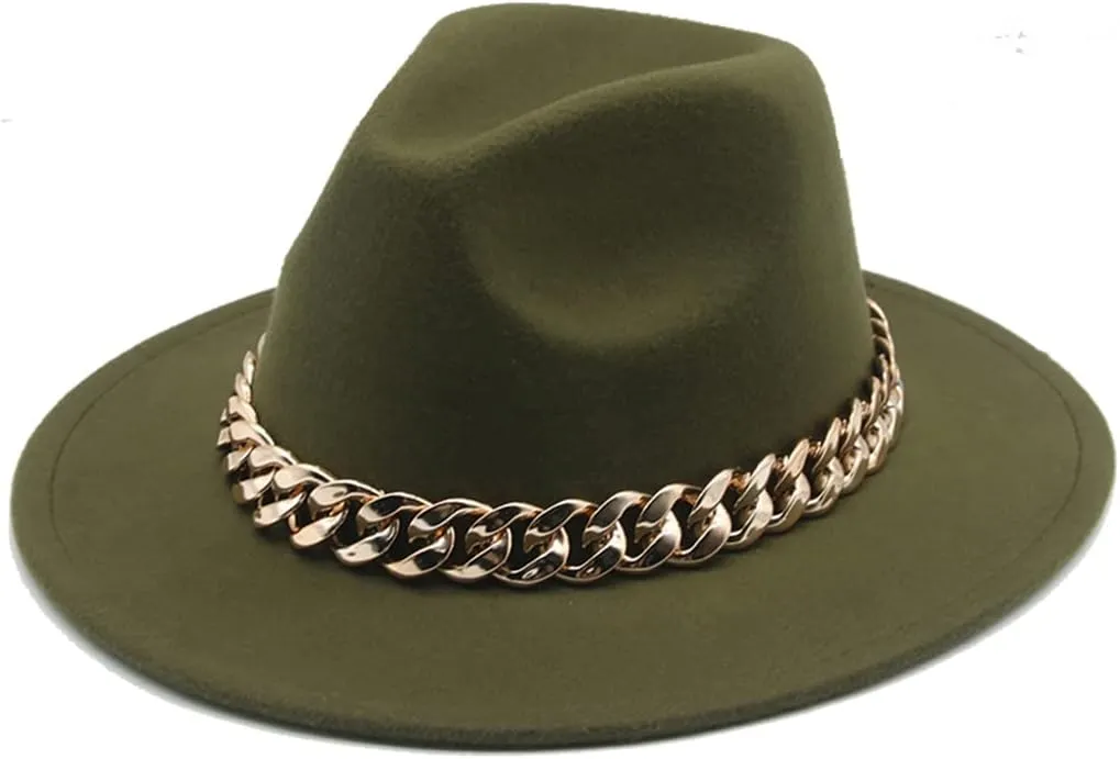 Niiyyjj Fedora Hats for Women Men Wide Brim Thick Band Felted Hat Jazz Cap Panama Hat Femme