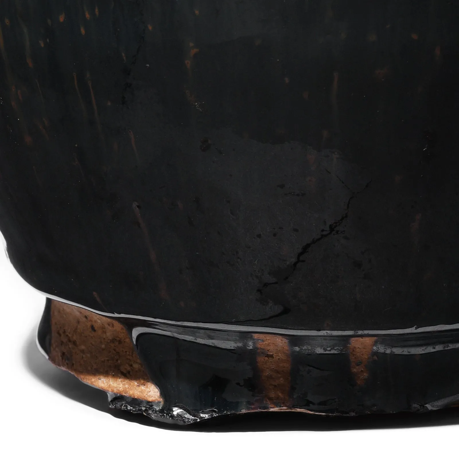 Old Black Glazed Chinese Stoneware Rice Storage Jar