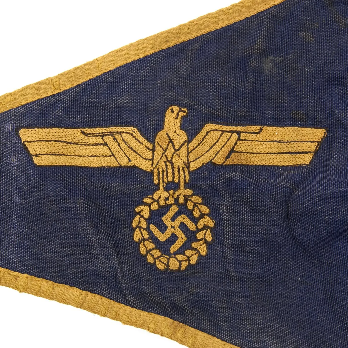Original German WWII Navy Kriegsmarine Officer Vehicle Staff Car Fender Small Pennant Flag
