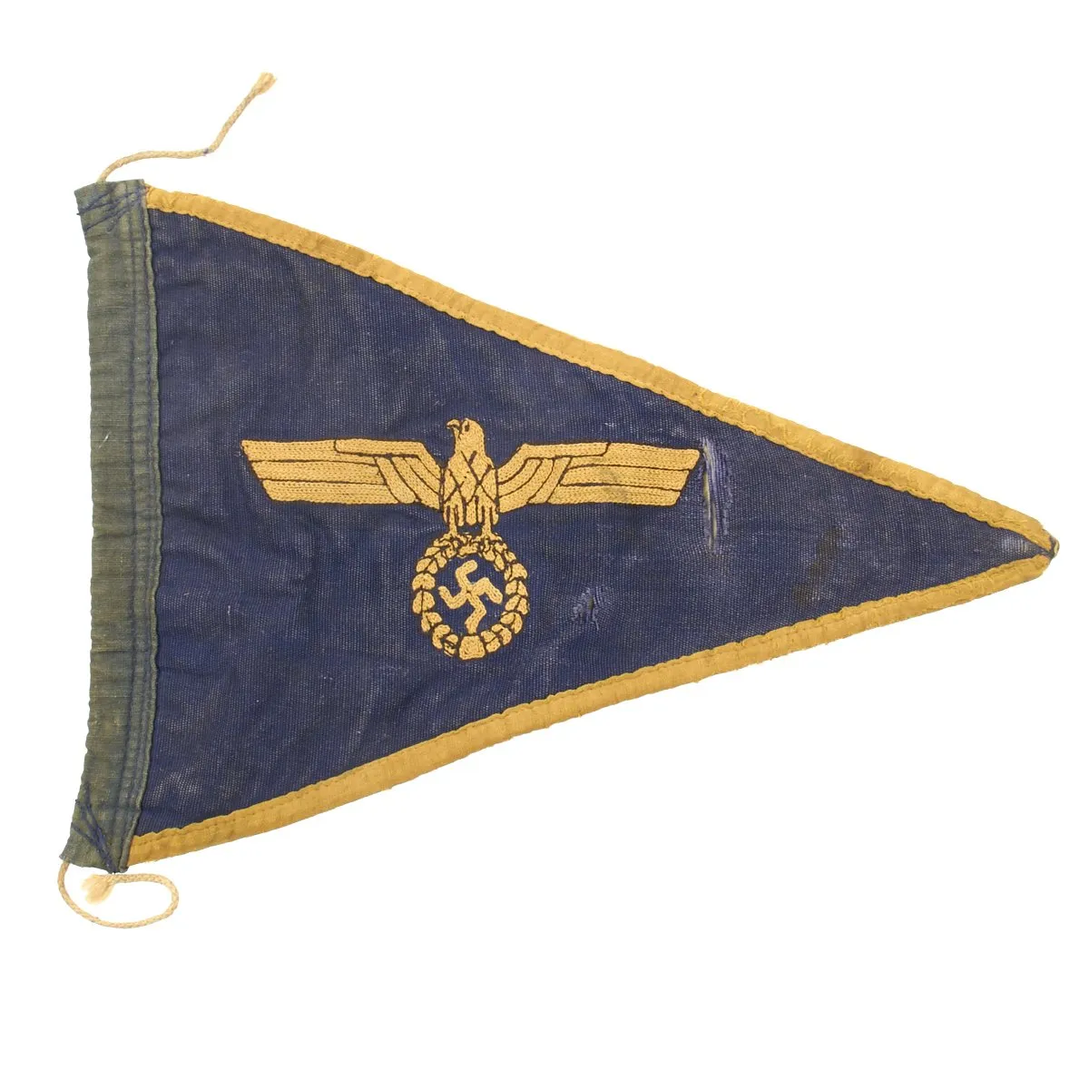 Original German WWII Navy Kriegsmarine Officer Vehicle Staff Car Fender Small Pennant Flag