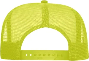OTTO Neon Polyester Foam Front 5 Panel High Crown Mesh Back Trucker Hat