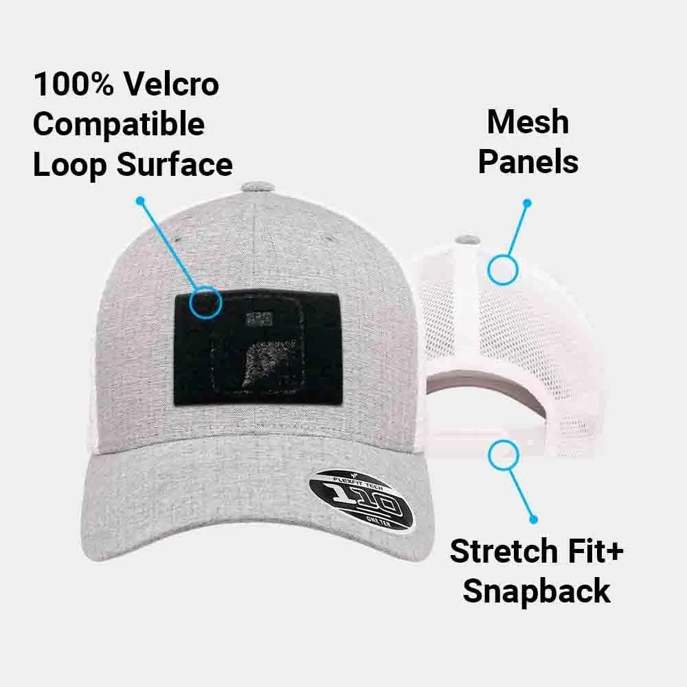 Pull Patch Curved Bill Flexfit   Snapback Trucker Hat | Tactical Cap | 2x3 Inch Loop Surface to Attach Morale Patches