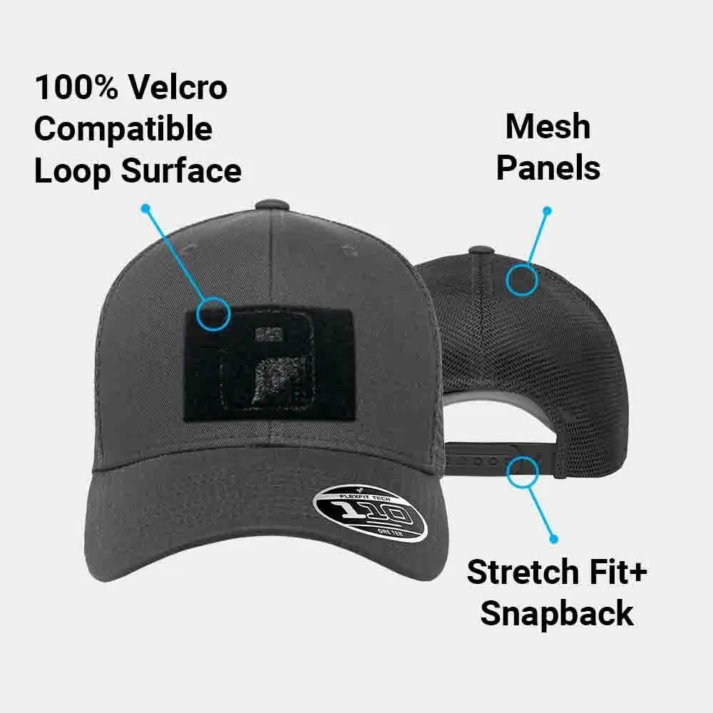 Pull Patch Curved Bill Flexfit   Snapback Trucker Hat | Tactical Cap | 2x3 Inch Loop Surface to Attach Morale Patches