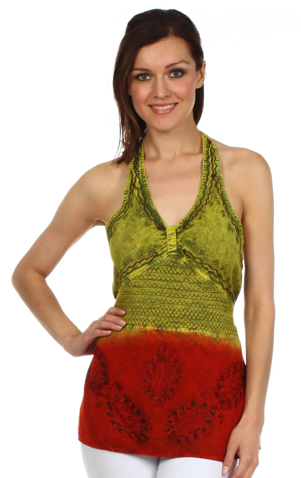 Sakkas Tallulah Embroidered Halter Top