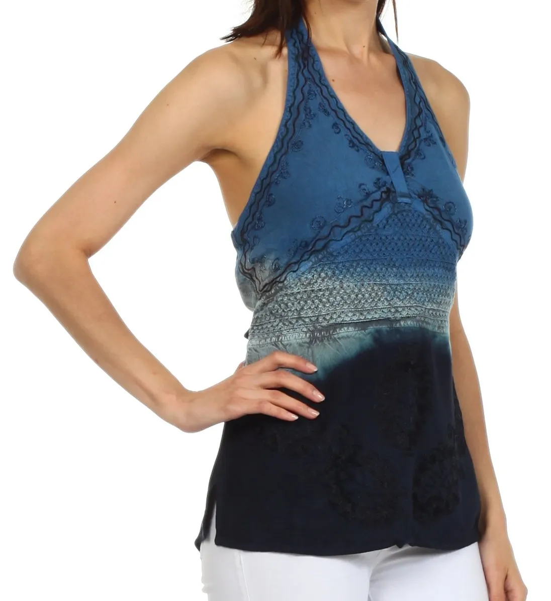 Sakkas Tallulah Embroidered Halter Top