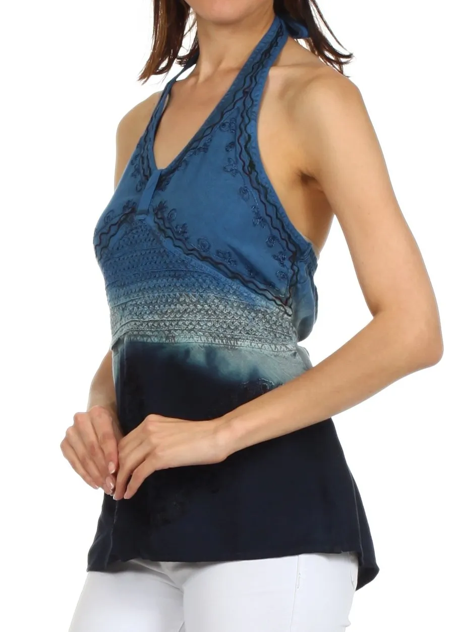 Sakkas Tallulah Embroidered Halter Top