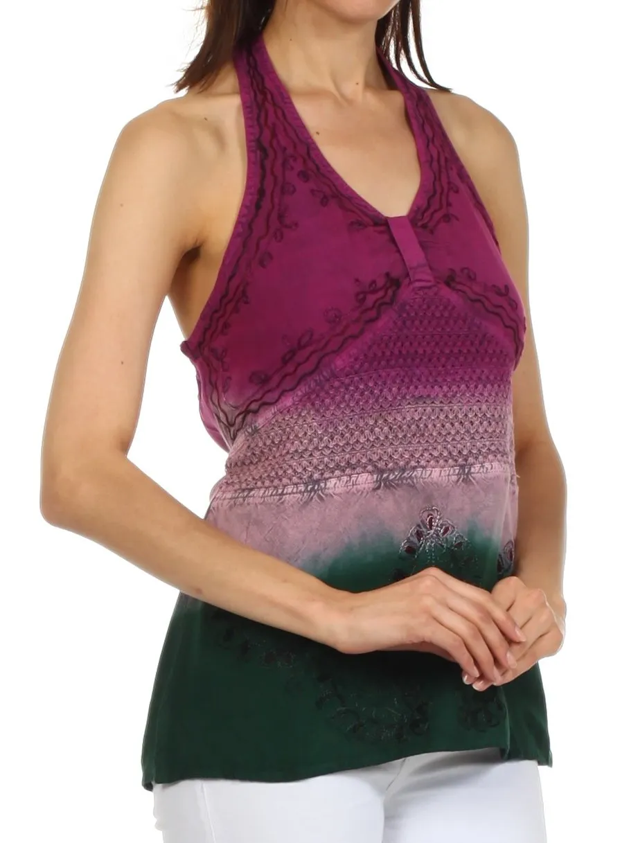 Sakkas Tallulah Embroidered Halter Top