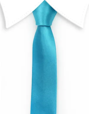 Satin Turquoise Skinny Tie