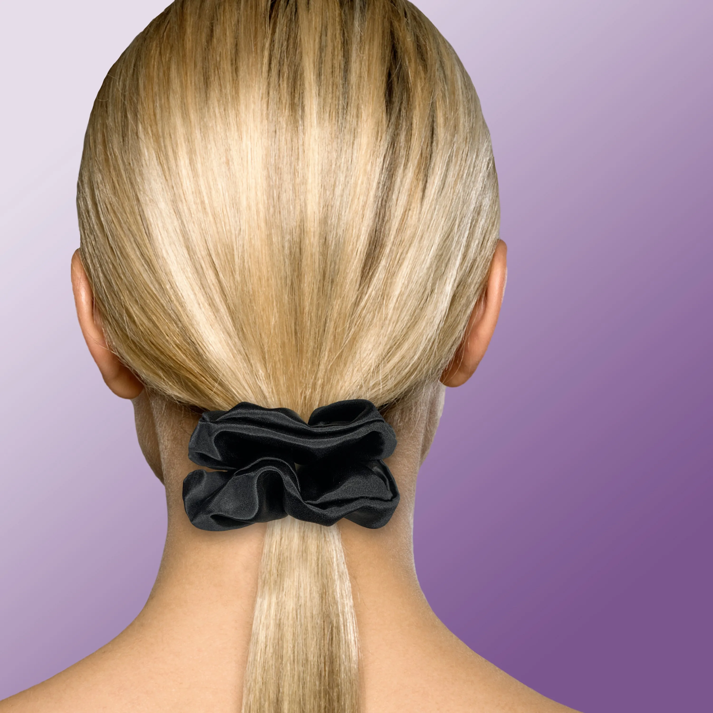 Scrunchies Premium Bridal Satin Available in 3 Sizes Made in the USA Black