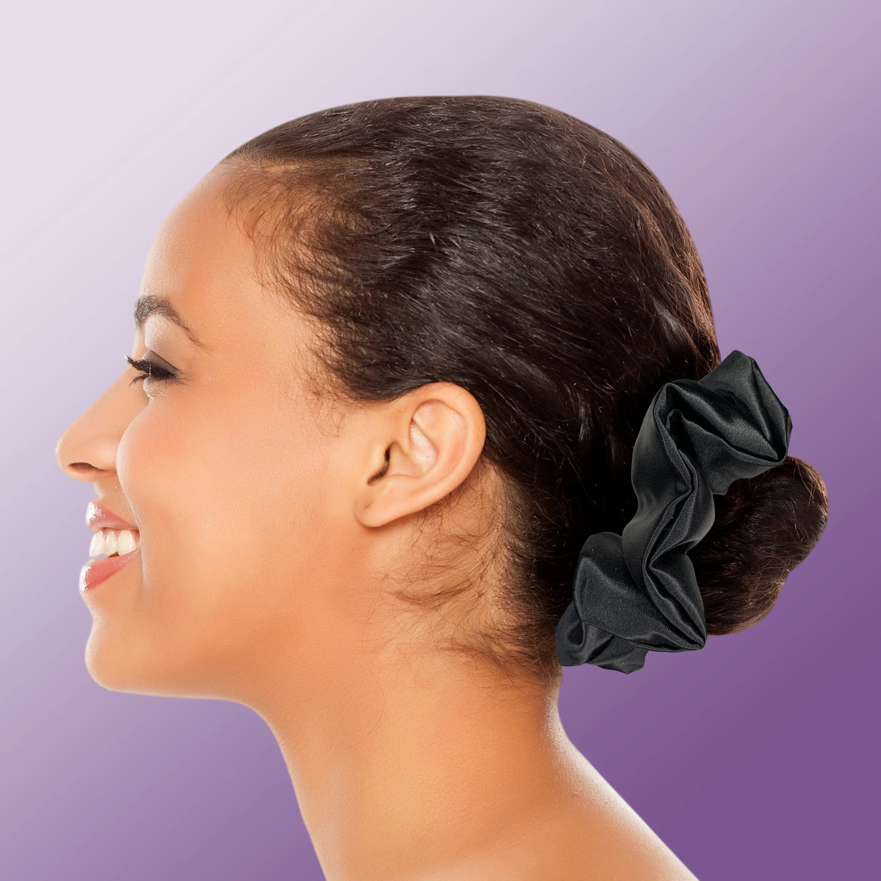 Scrunchies Premium Bridal Satin Available in 3 Sizes Made in the USA Black
