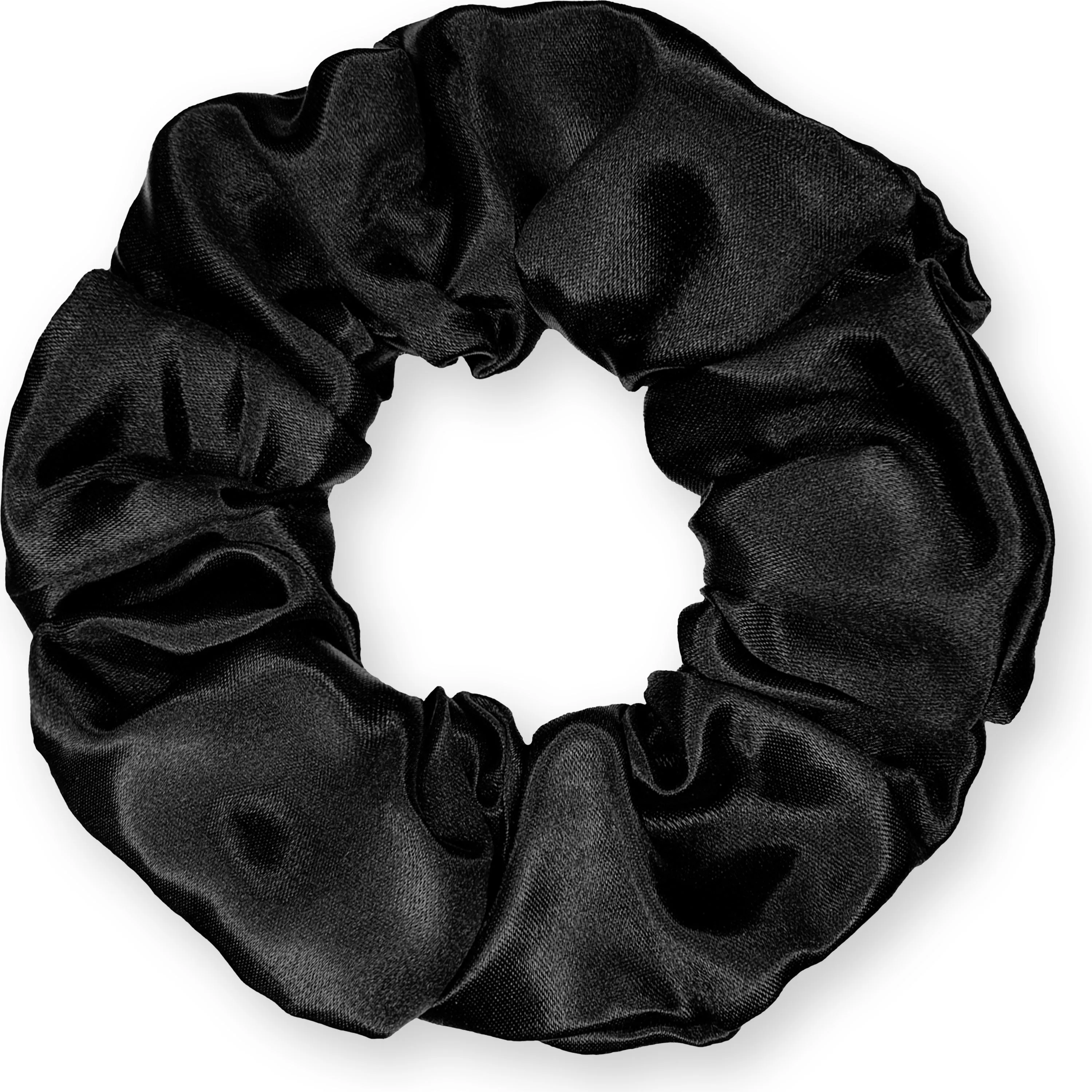 Scrunchies Premium Bridal Satin Available in 3 Sizes Made in the USA Black