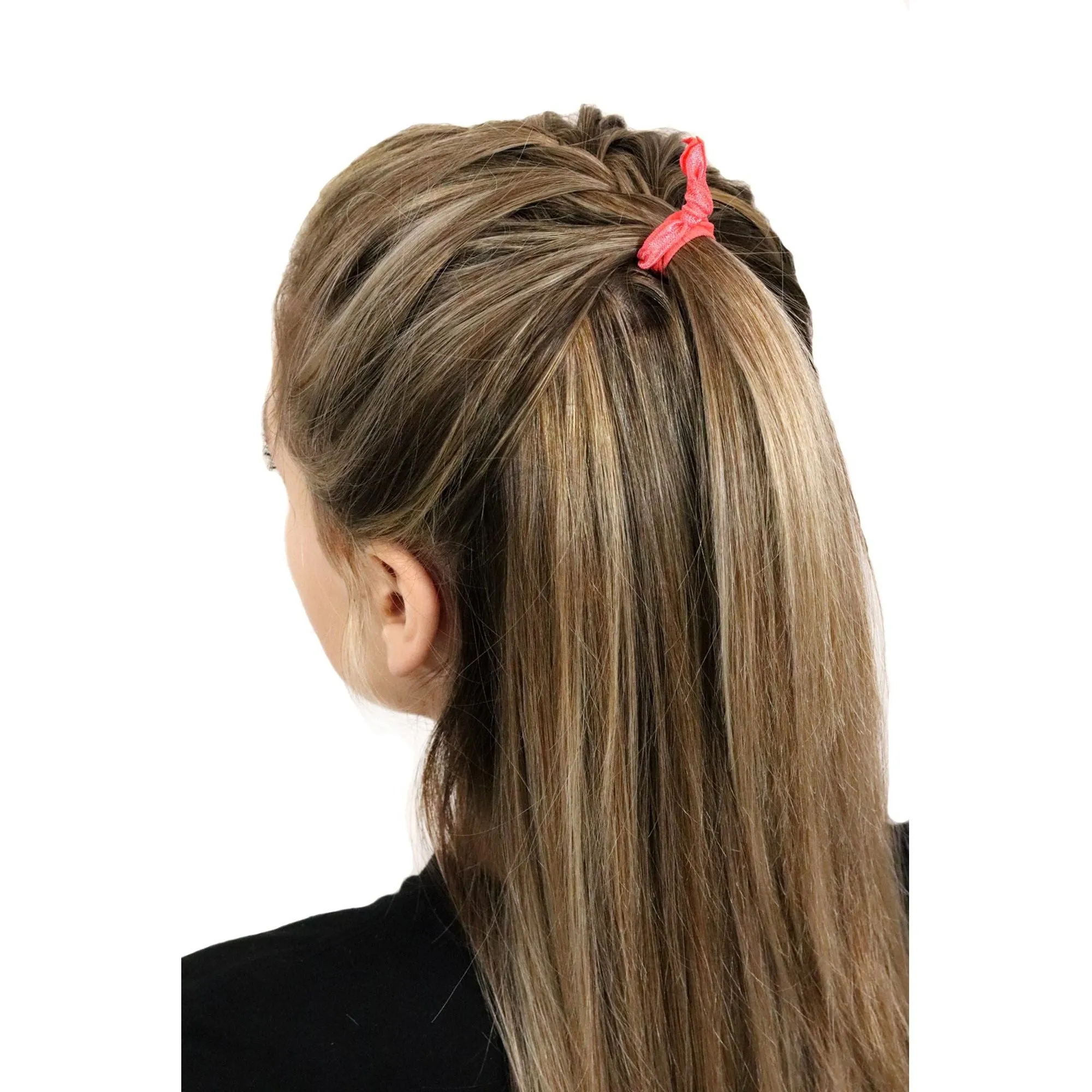 Silver Peach Ribbon Hair Ties - 20 Pack