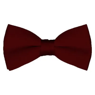 Solid Pre-Tied Maroon Bow Tie