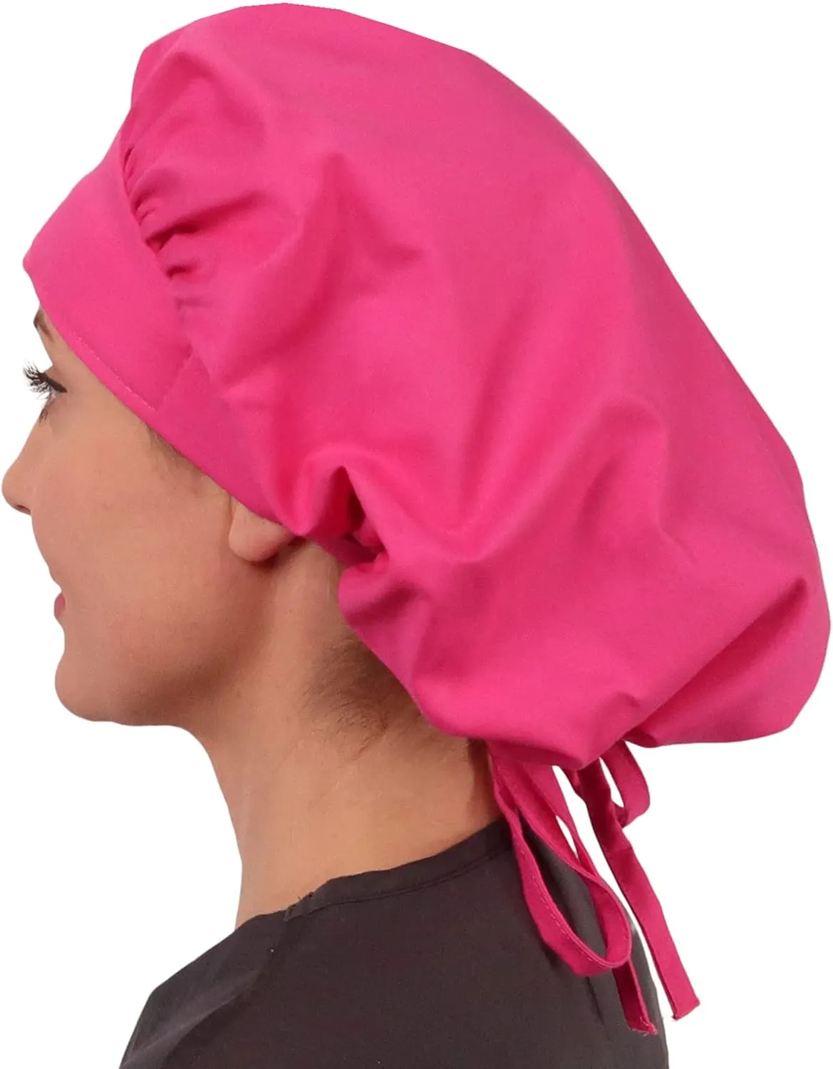 Sparkling EARTH Banded Bouffant Surgical Scrub Ponytail Working Caps - 100% Cotton - Made in The USA