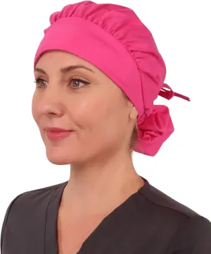 Sparkling EARTH Banded Bouffant Surgical Scrub Ponytail Working Caps - 100% Cotton - Made in The USA