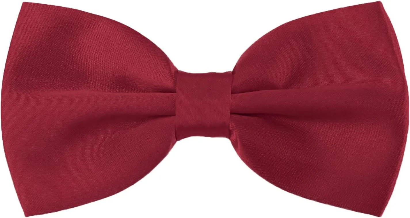 SURVODJA Men Bow Tie Adjustable Length Wedding Male Fashion Boys Satin Bowties