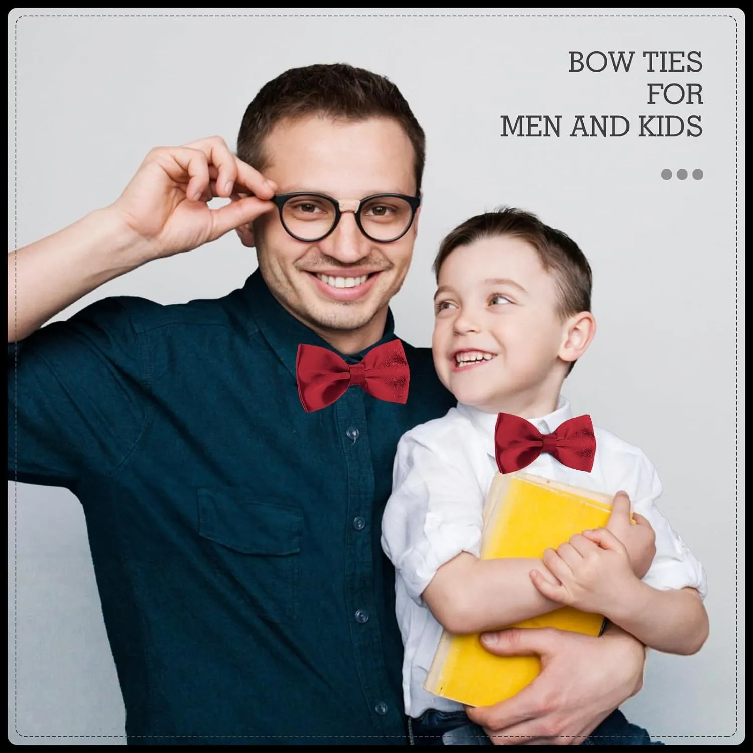 SURVODJA Men Bow Tie Adjustable Length Wedding Male Fashion Boys Satin Bowties