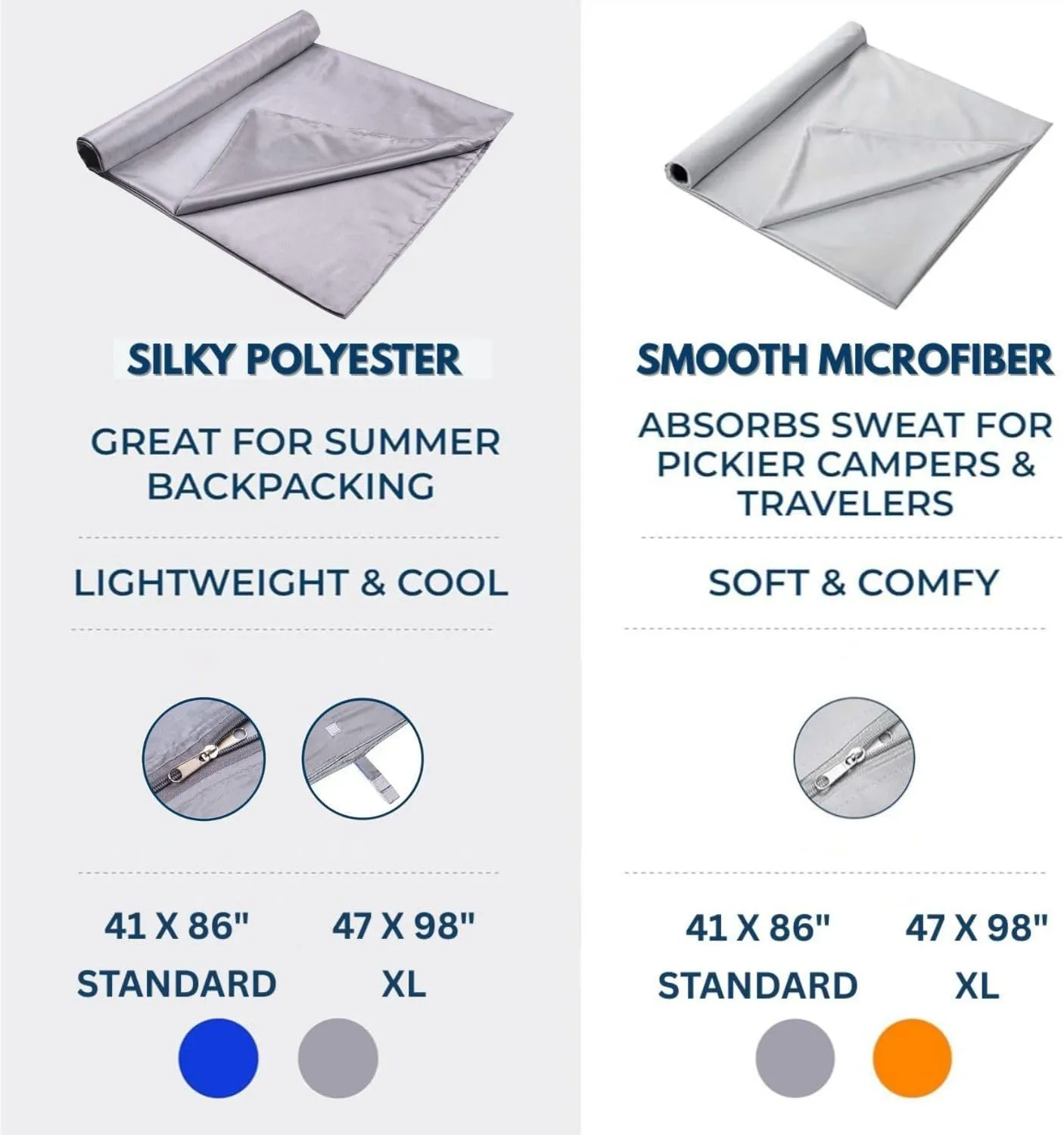 The Friendly Swede Sleeping Bag Liner  Ultralight Polyester or Cold Weather Microfiber Adult Sleep Sack; Thin Travel Sheets for Hotel; Camping Sheets; Travel Sleeping Bag with Pocket-Size Stuff Sack