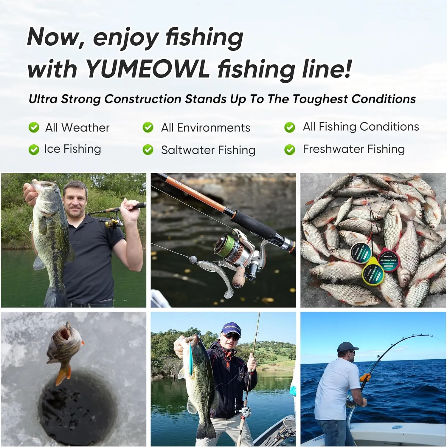 Thinner Braided Fishing Line, Ultra-Strong Abrasion Resistant Zero Stretch Braided Line, 4&8 Strand