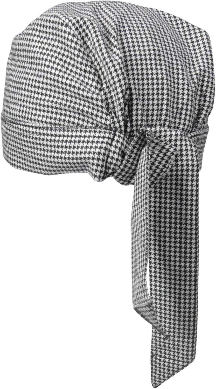 Uncommon Threads Elastic Back Skull Cap Chef Hat with Ties
